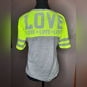 Kids Gray and Neon Green Love T-Shirt